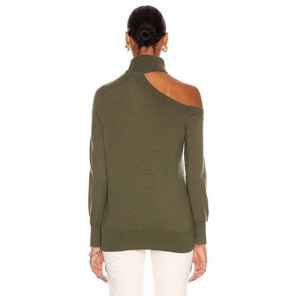 L'Agence Easton One Shoulder Sweater New with Tags Size Large Dark Green - Picture 6 of 16